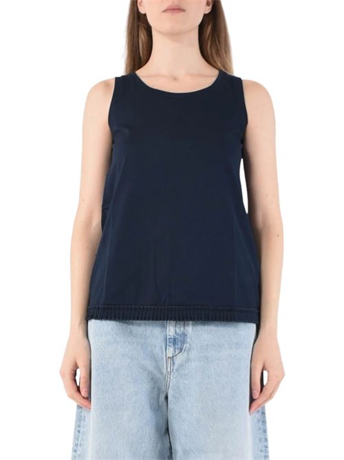 women's racer tank top in blue jersey MaxMara S | RACER001